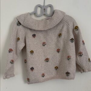 Zara Kids Sweater with Floral Pattern - Cream